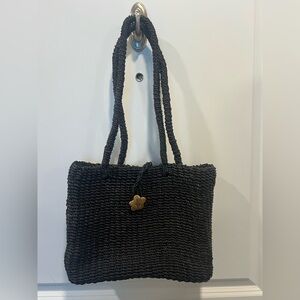 Elegant Black Woven Tote Bag